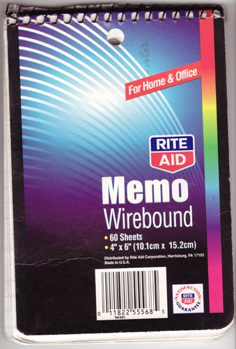 RiteAid Wirebound notebook cover